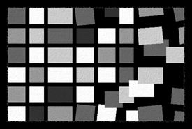 Овальный грязезащитный коврик Modemo 200273 0.5х0.8 квадраты серо белые