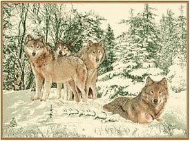 Однотонный ковер Фауна 142-01  Волки