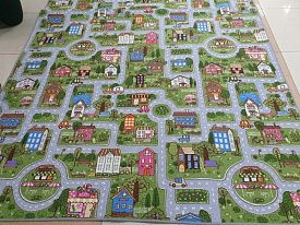 Детский ковер с коротким ворсом-палас LITTLE TOWN-A