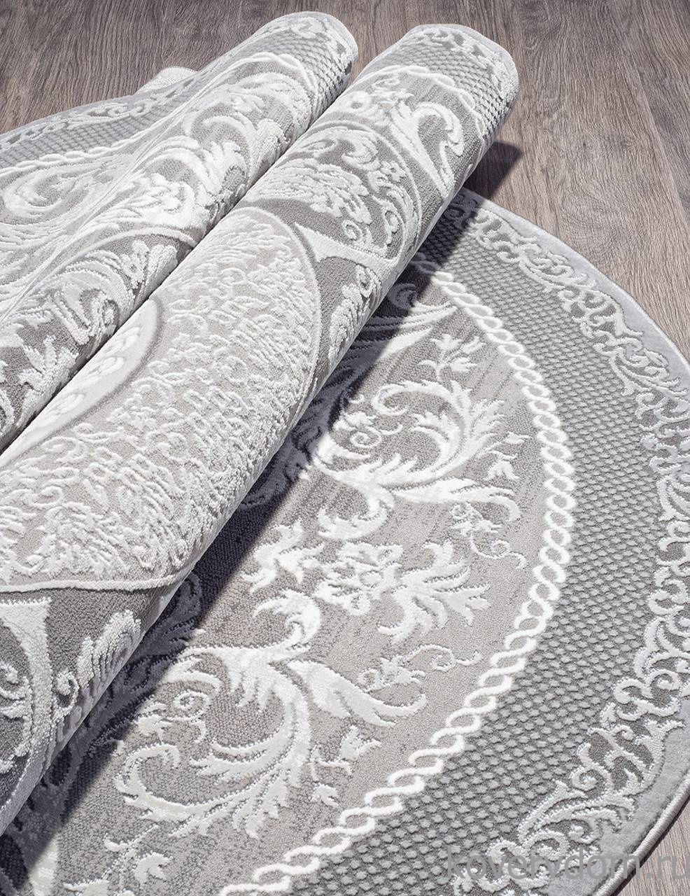 Ковер QUANTUM 03006G GREY / GREY Овал Ковер QUANTUM 03006G GREY / GREY Овал