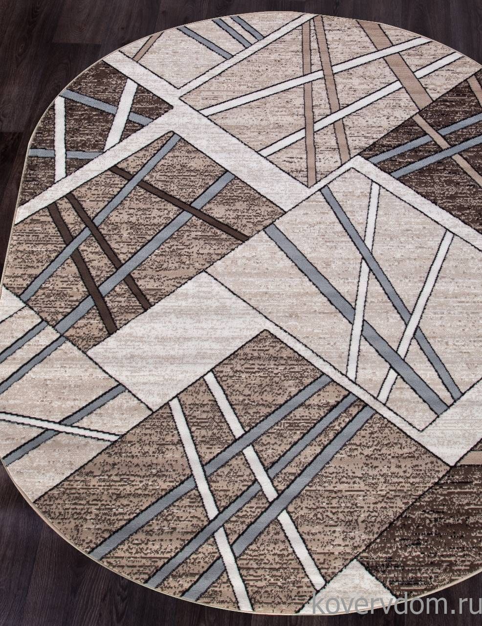 Ковер SIERRA D487 BEIGE-BROWN Овал