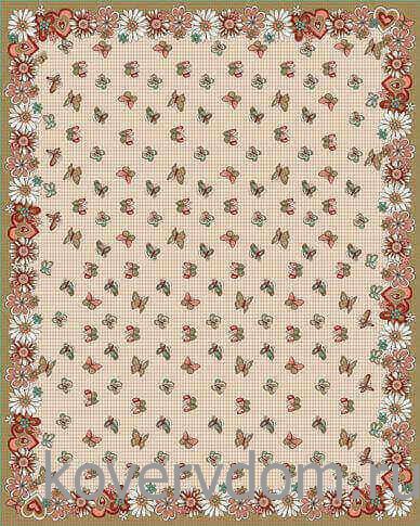 Детский ковер Бабочки бежевый