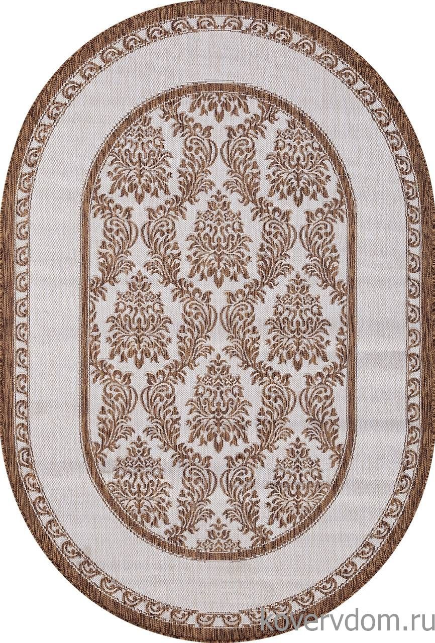 Ковер циновка VEGAS S001 CREAM-BROWN Овал