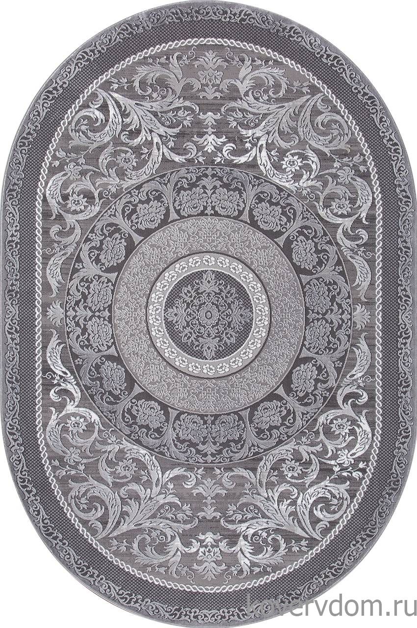 Ковер QUANTUM 03006G GREY / GREY Овал Ковер QUANTUM 03006G GREY / GREY Овал