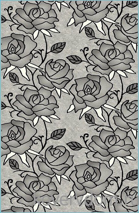 Ковер с цветами Графит  30763-37