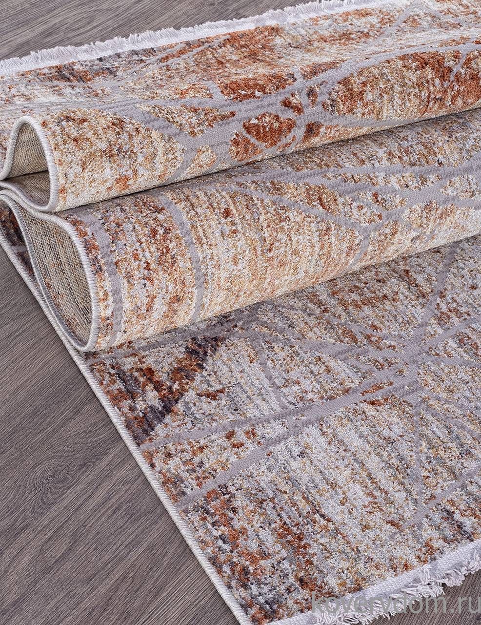 Ковер SEATTLE 03880A СЕРЫЙ / ТЕРРАКОТОВЫЙ