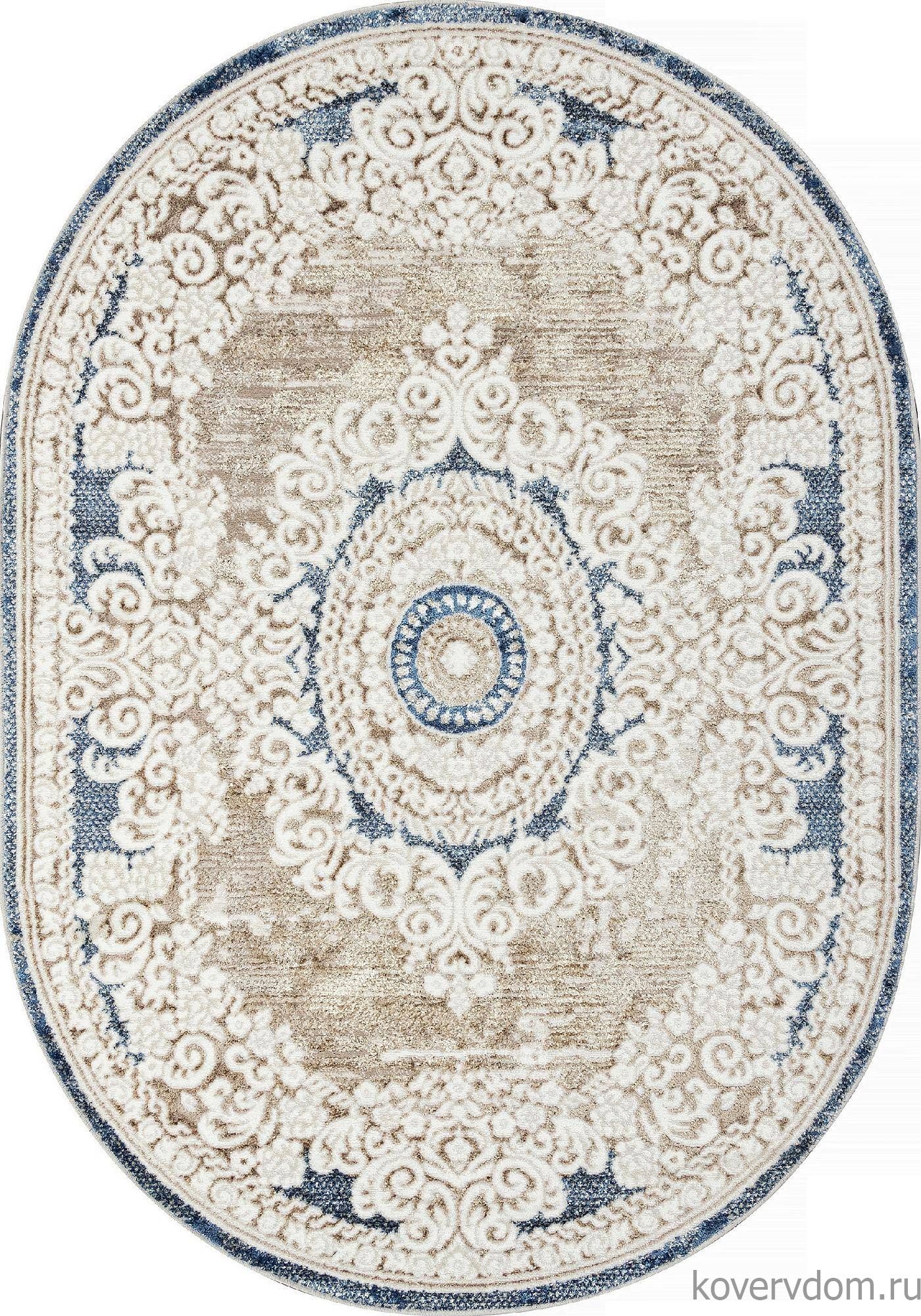 Ковер ANTEP-A O1701 630 CREAM / BLUE Овал