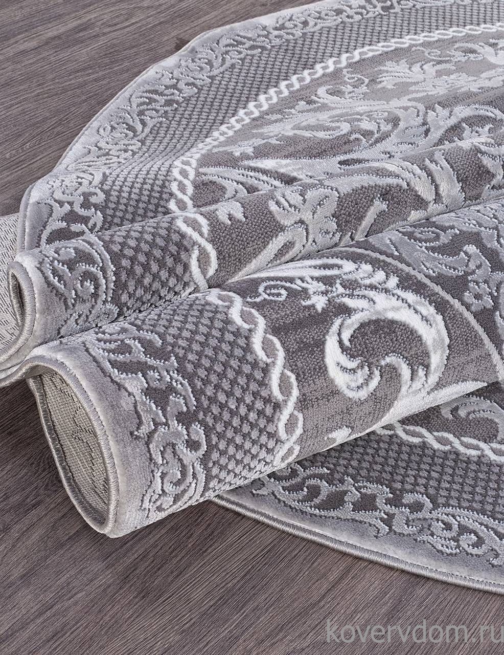 Ковер QUANTUM 03006G GREY / GREY Овал Ковер QUANTUM 03006G GREY / GREY Овал