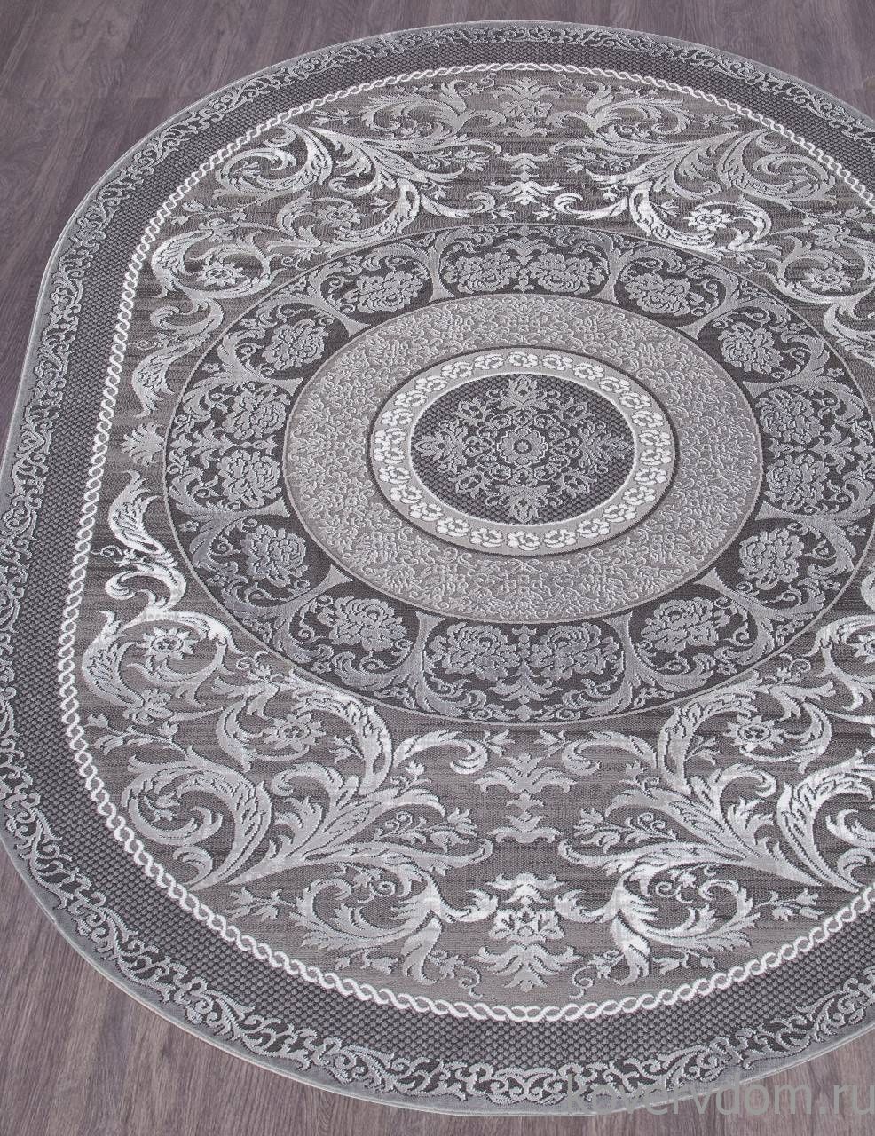 Ковер QUANTUM 03006G GREY / GREY Овал Ковер QUANTUM 03006G GREY / GREY Овал